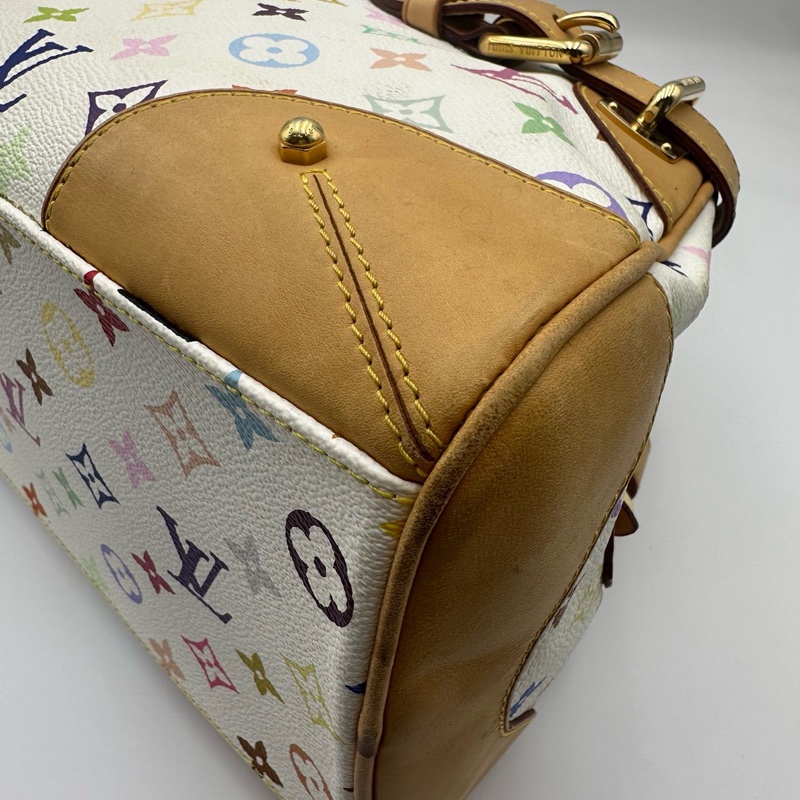 Lv 路易威登中古白三彩Claudia 克劳迪亚手提单肩包-11