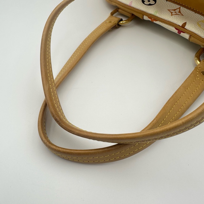 Lv 路易威登中古白三彩Claudia 克劳迪亚手提单肩包-17