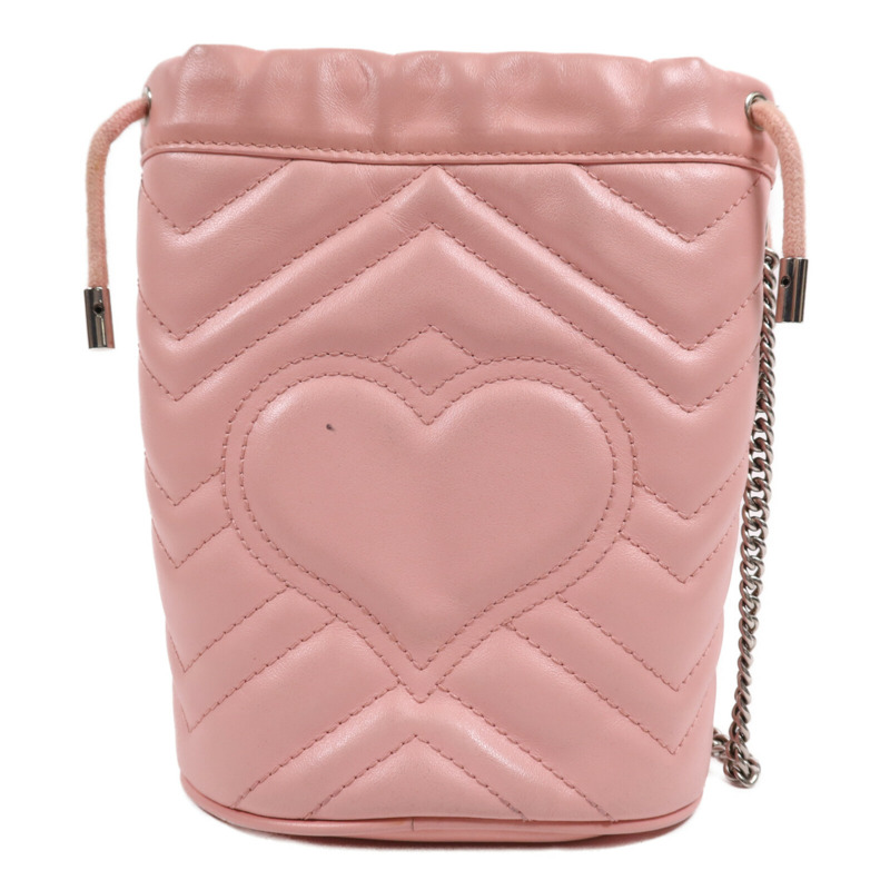 GUCCI 牛皮皮革GG Marmont銀扣鏈帶肩背袋-1