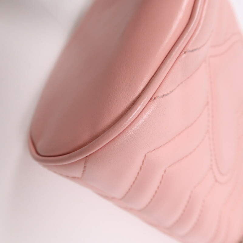 GUCCI 牛皮皮革GG Marmont銀扣鏈帶肩背袋-6