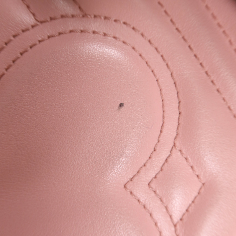 GUCCI 牛皮皮革GG Marmont銀扣鏈帶肩背袋-8