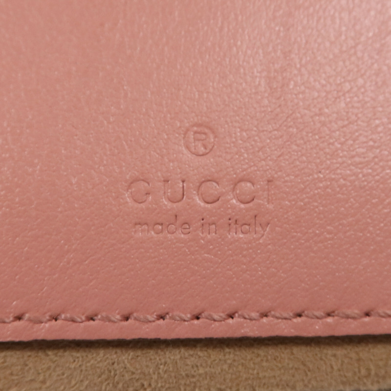 GUCCI 牛皮皮革GG Marmont銀扣鏈帶肩背袋-12