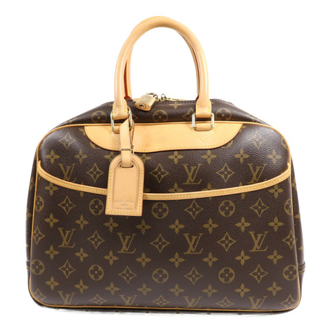 LOUIS VUITTON Monogram Deauville金扣手挽袋棕色