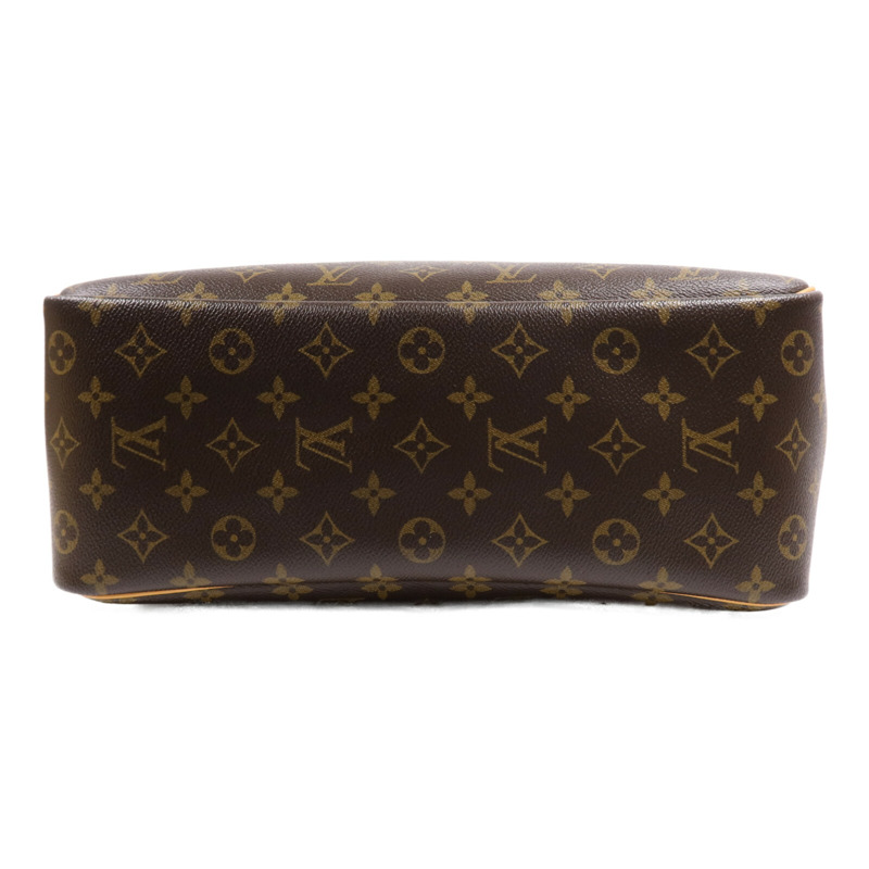 LOUIS VUITTON Monogram Deauville金扣手挽袋棕色-3