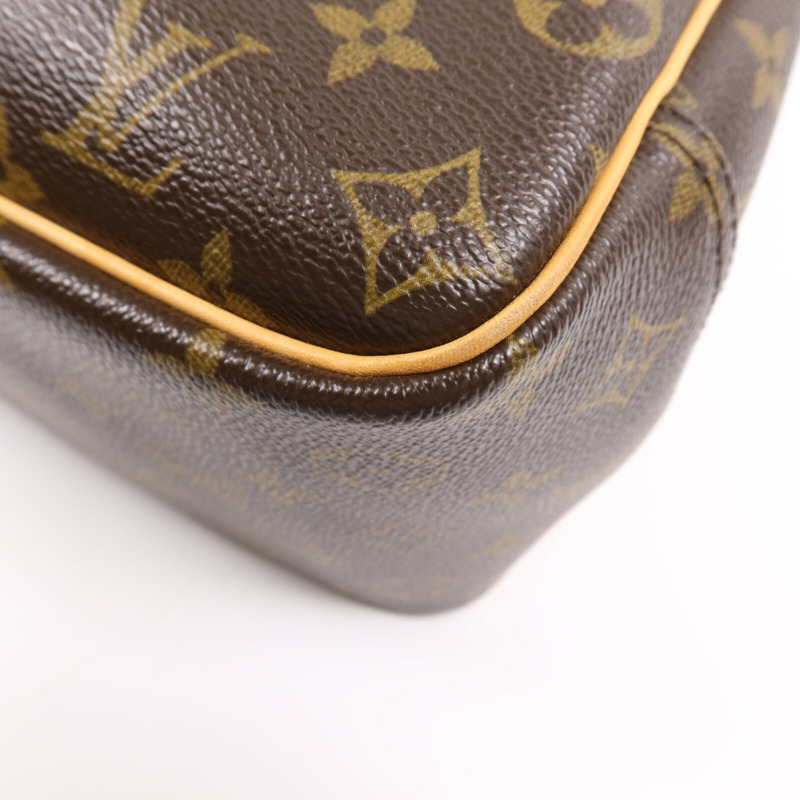 LOUIS VUITTON Monogram Deauville金扣手挽袋棕色-9