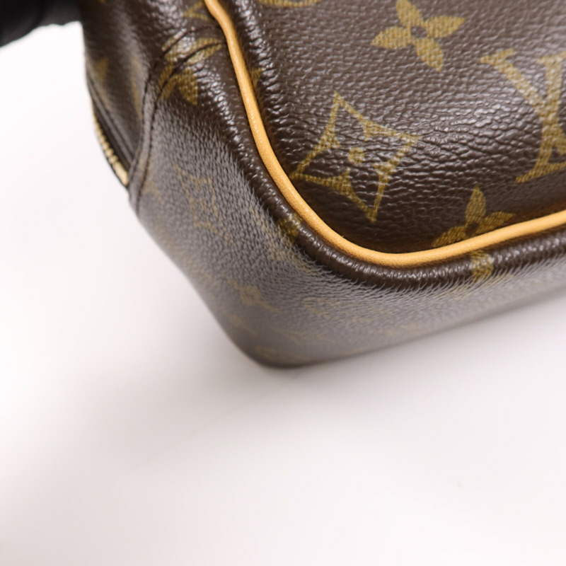 LOUIS VUITTON Monogram Deauville金扣手挽袋棕色-10
