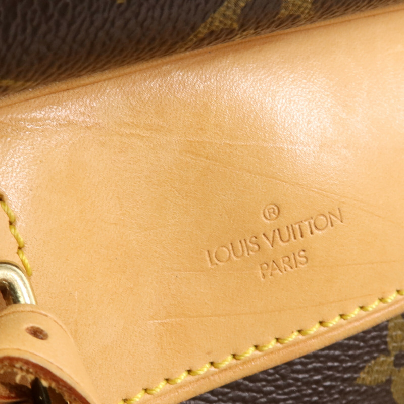LOUIS VUITTON Monogram Deauville金扣手挽袋棕色-15