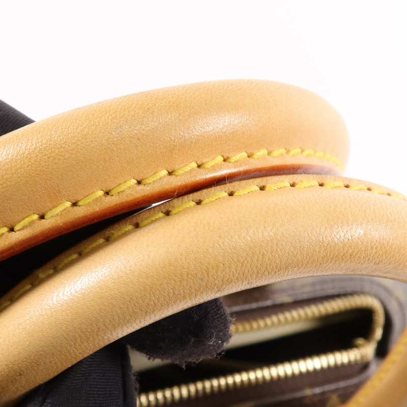 LOUIS VUITTON Monogram Deauville金扣手挽袋棕色-16