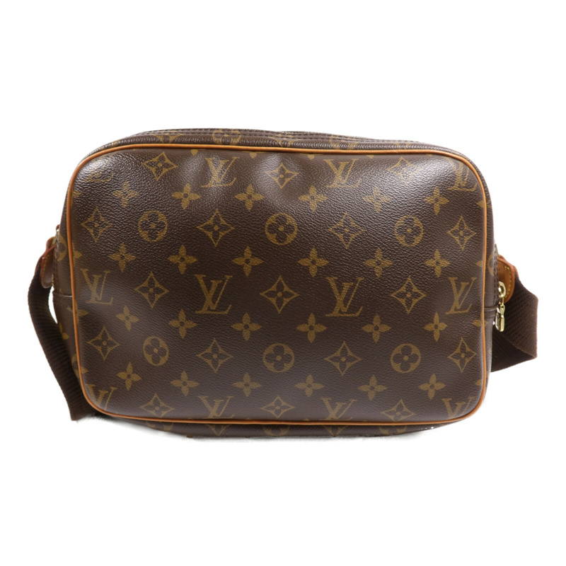 LOUIS VUITTON Monogram Reporter PM金扣肩背袋棕色-3
