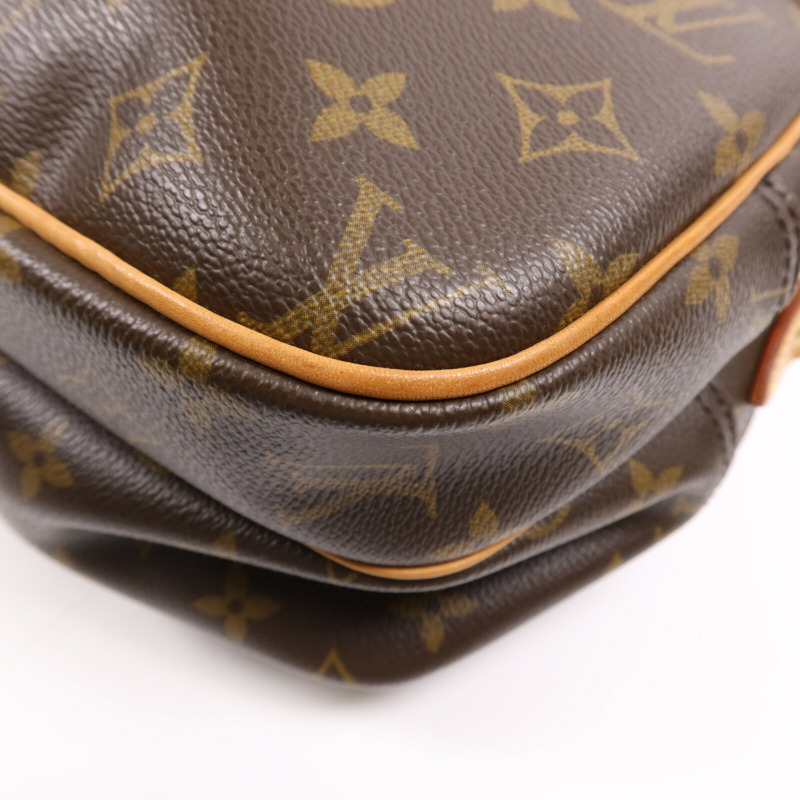 LOUIS VUITTON Monogram Reporter PM金扣肩背袋棕色-5