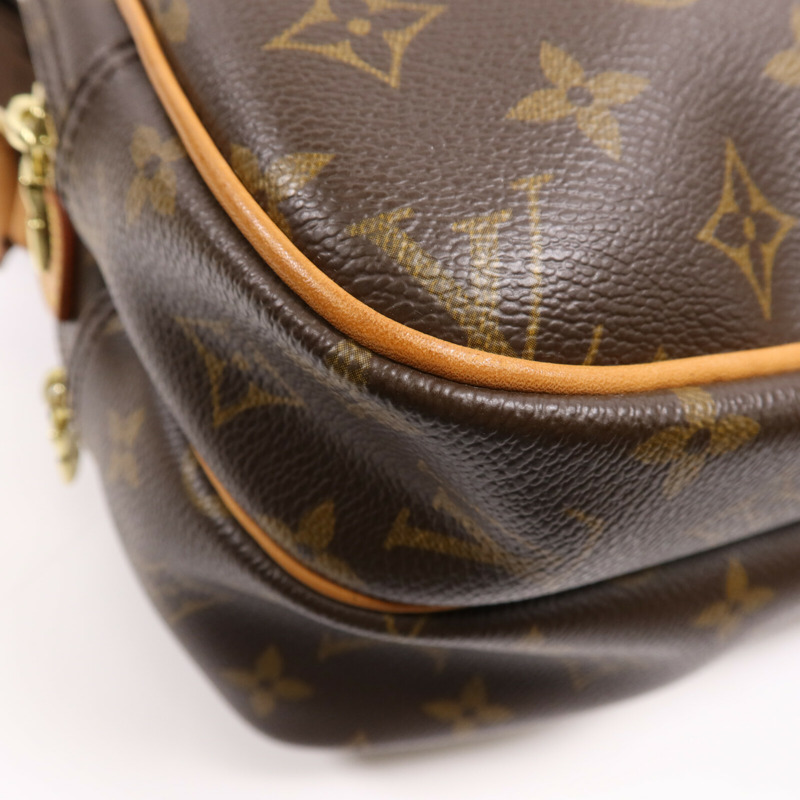 LOUIS VUITTON Monogram Reporter PM金扣肩背袋棕色-6