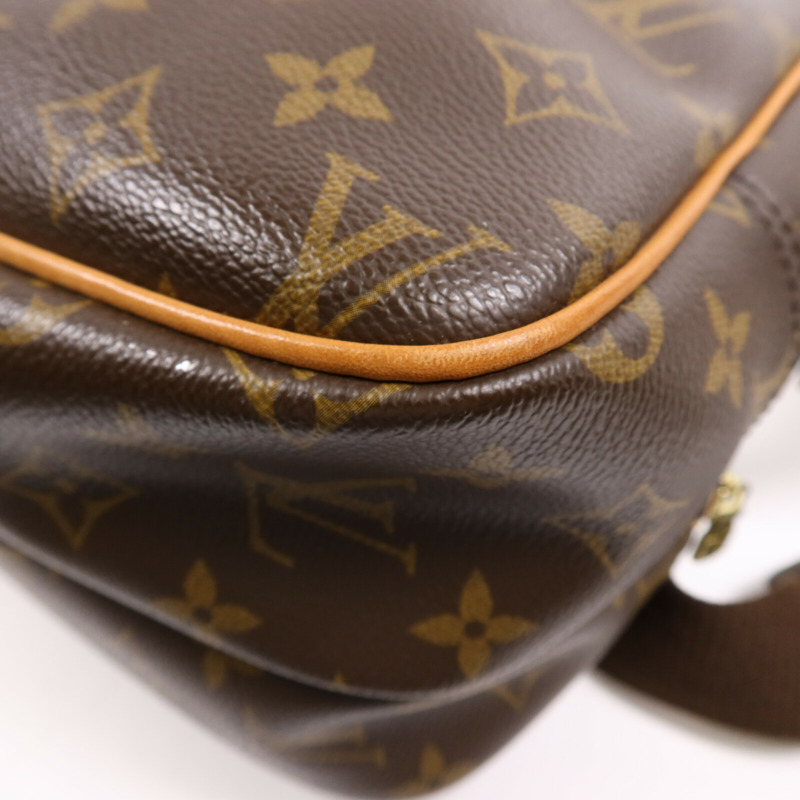 LOUIS VUITTON Monogram Reporter PM金扣肩背袋棕色-7