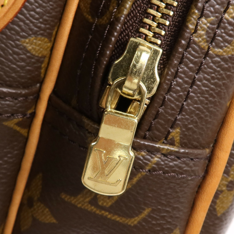 LOUIS VUITTON Monogram Reporter PM金扣肩背袋棕色-11