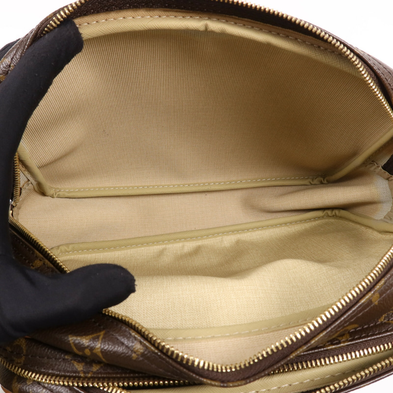 LOUIS VUITTON Monogram Reporter PM金扣肩背袋棕色-12