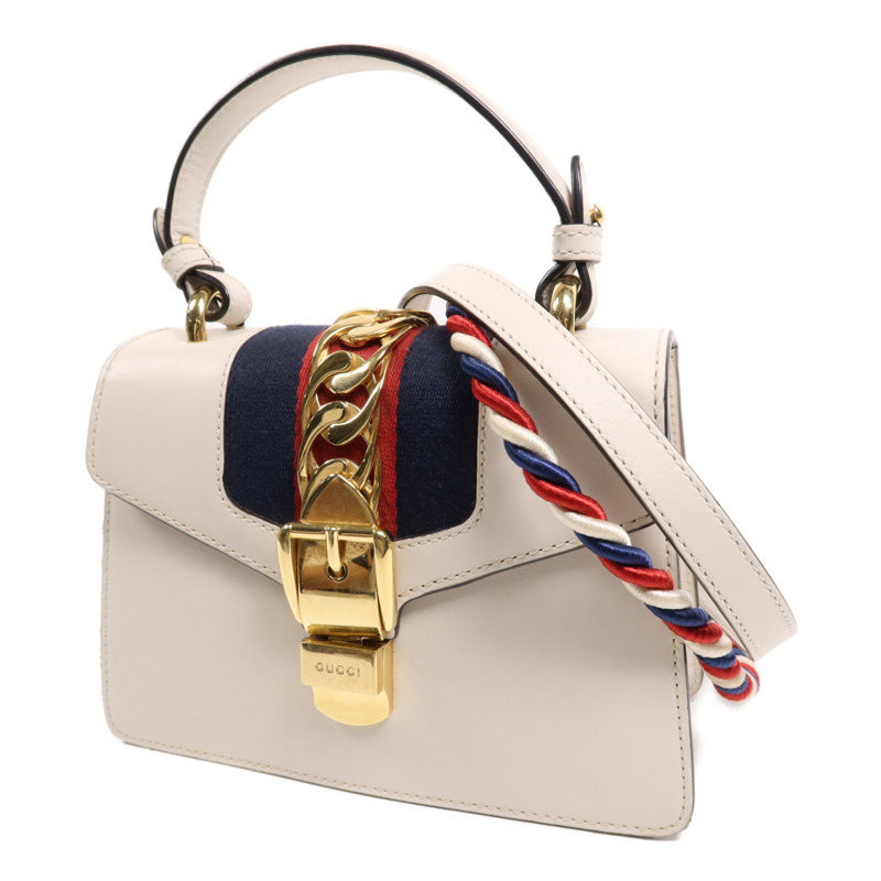 GUCCI 牛皮皮革Sylvie金扣手挽肩背兩用袋-2