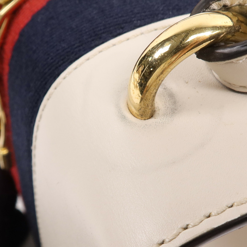 GUCCI 牛皮皮革Sylvie金扣手挽肩背兩用袋-9