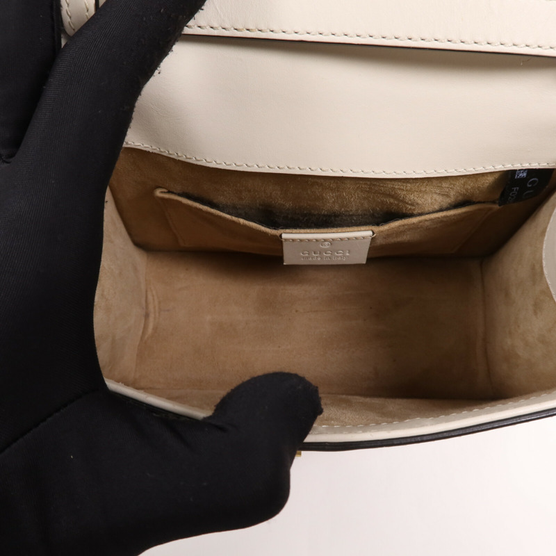 GUCCI 牛皮皮革Sylvie金扣手挽肩背兩用袋-14