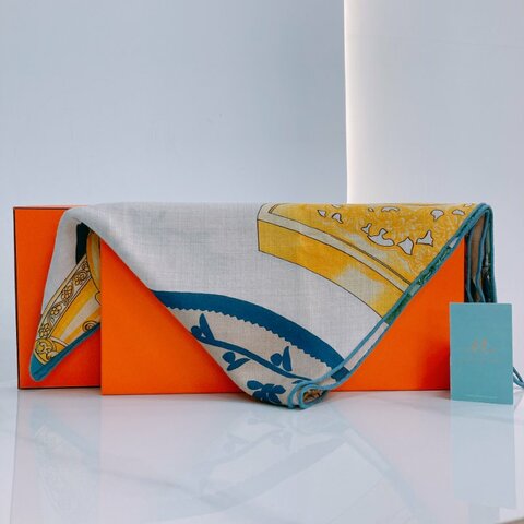 MS0376 Hermes 愛馬仕 三角巾 披肩 絲巾 山羊絨 Etriers Remix Giant Cashmere Triangle Scarf Multi Colour