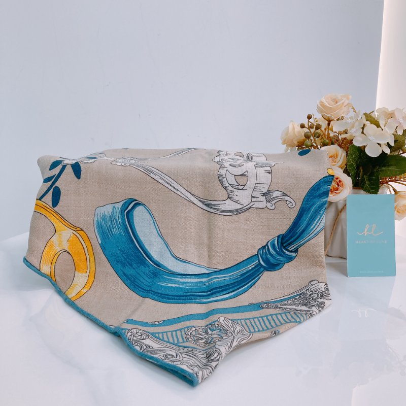 MS0376 Hermes 愛馬仕 三角巾 披肩 絲巾 山羊絨 Etriers Remix Giant Cashmere Triangle Scarf Multi Colour-1