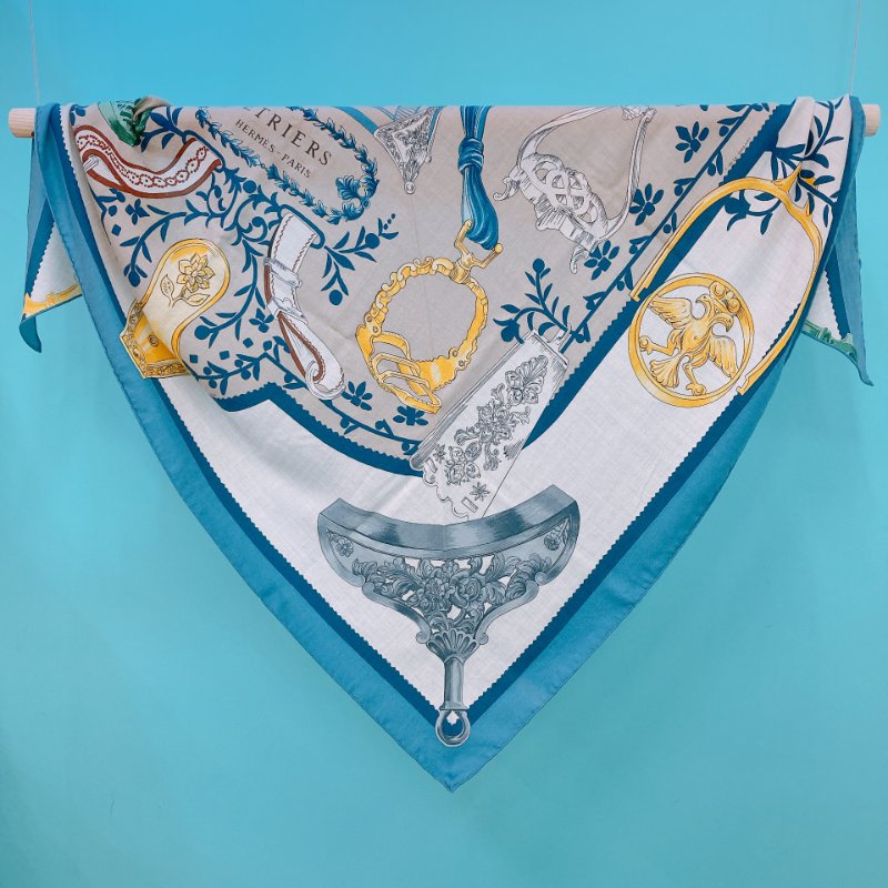 MS0376 Hermes 愛馬仕 三角巾 披肩 絲巾 山羊絨 Etriers Remix Giant Cashmere Triangle Scarf Multi Colour-4