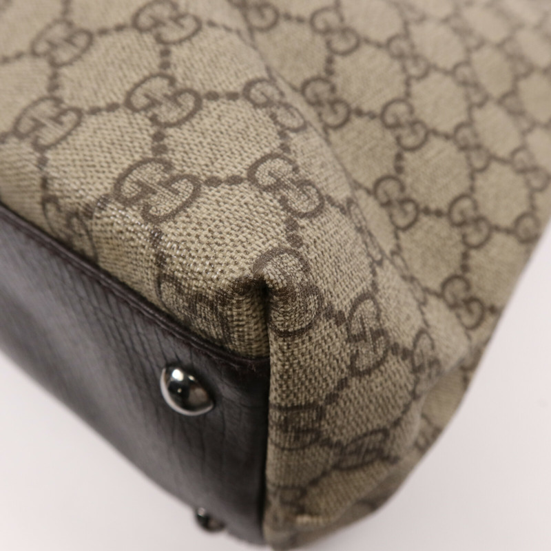 GUCCI 塗層帆布Tote Bag銀扣手挽袋-6