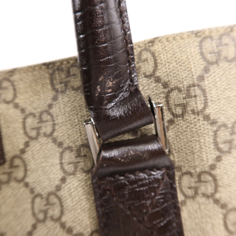GUCCI 塗層帆布Tote Bag銀扣手挽袋-10