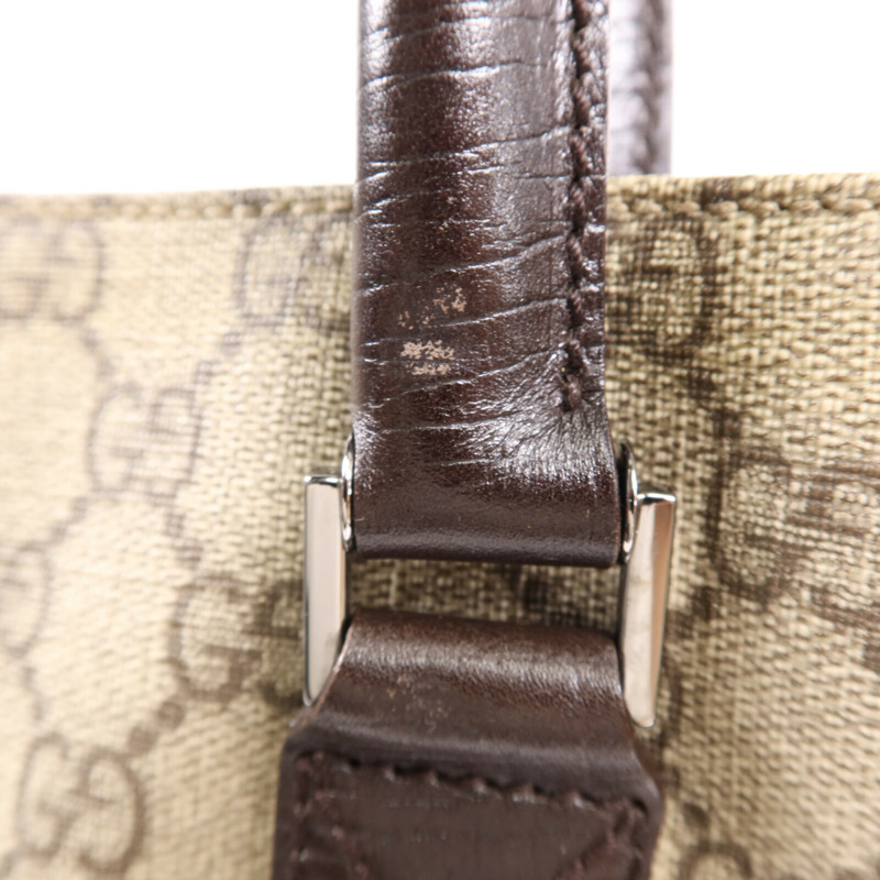 GUCCI 塗層帆布Tote Bag銀扣手挽袋-12