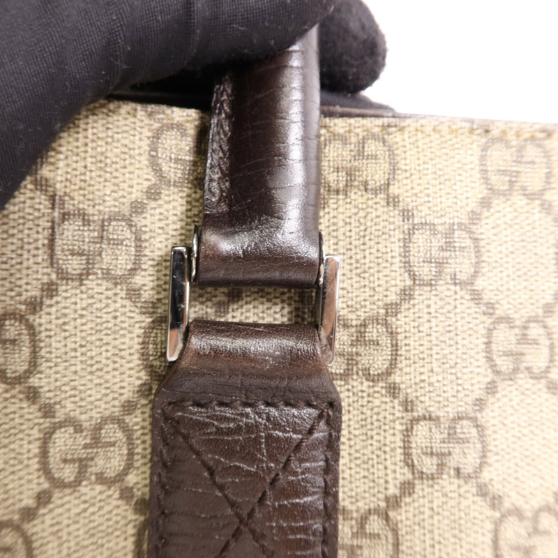 GUCCI 塗層帆布Tote Bag銀扣手挽袋-13