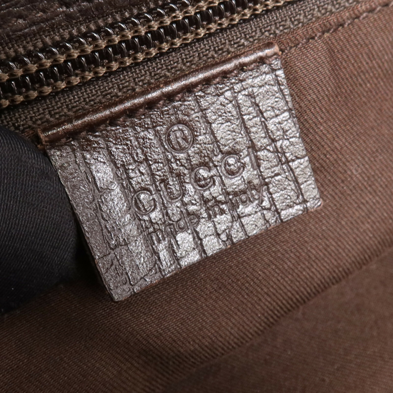 GUCCI 塗層帆布Tote Bag銀扣手挽袋-16