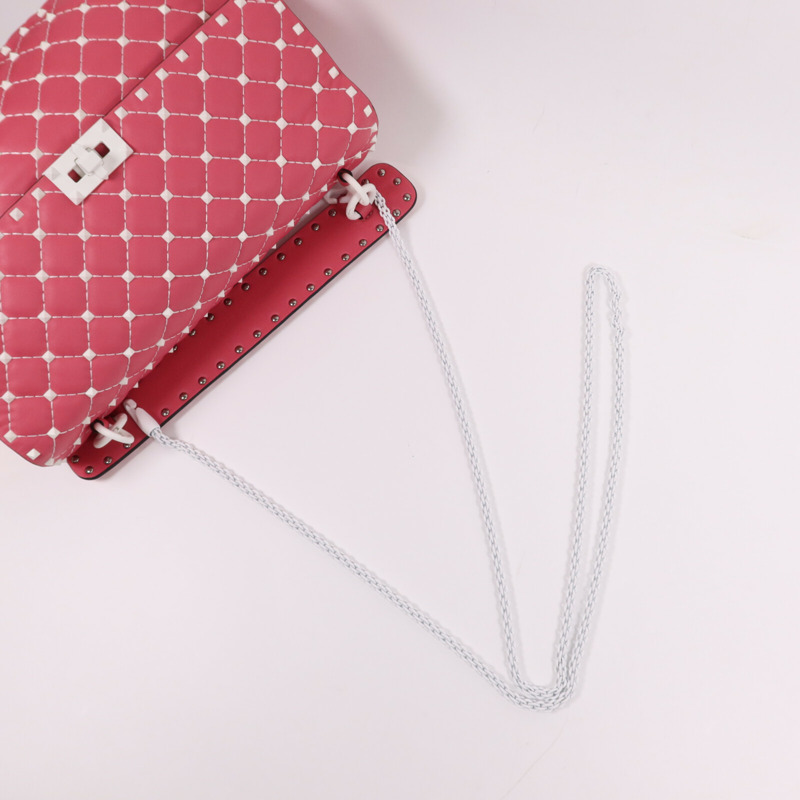 Valentino 牛皮皮革Rocktud Spike手挽肩背兩用袋-5