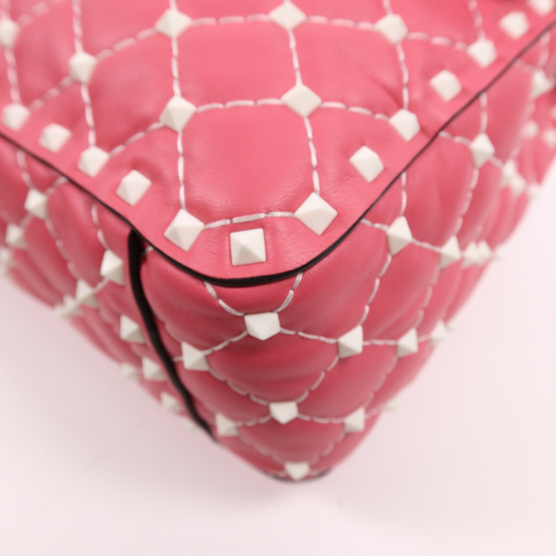 Valentino 牛皮皮革Rocktud Spike手挽肩背兩用袋-6