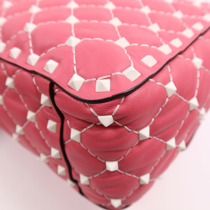 Valentino 牛皮皮革Rocktud Spike手挽肩背兩用袋-8