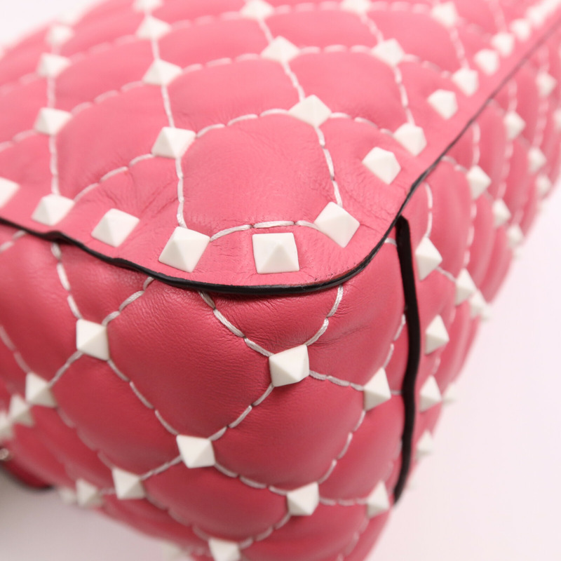 Valentino 牛皮皮革Rocktud Spike手挽肩背兩用袋-9