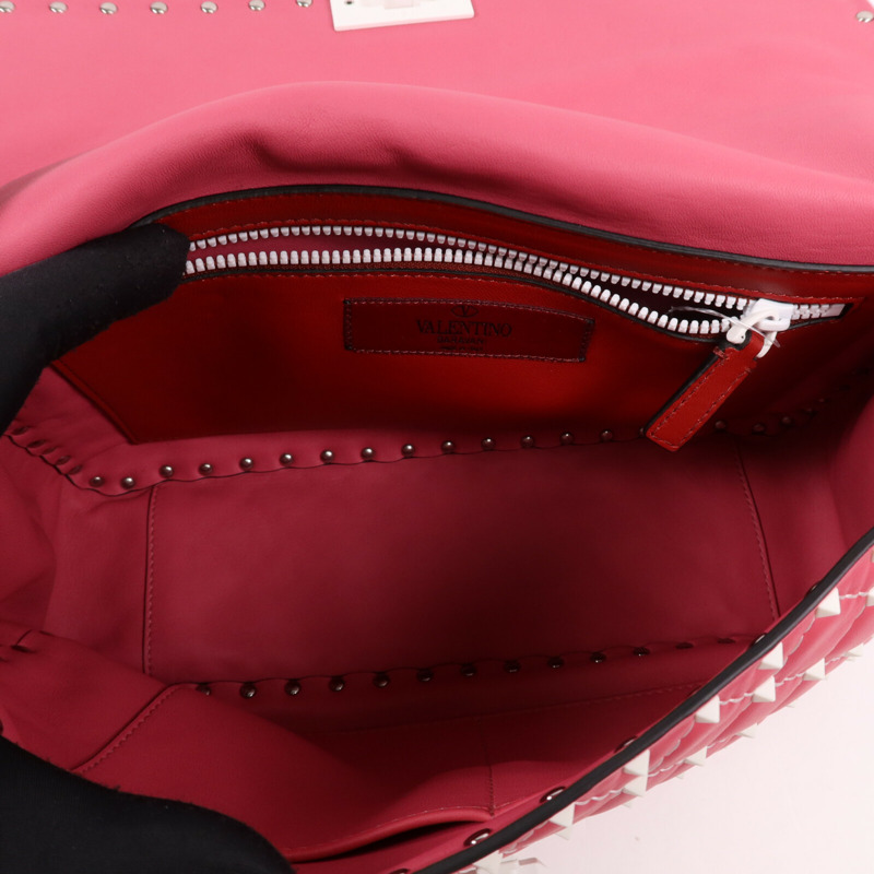 Valentino 牛皮皮革Rocktud Spike手挽肩背兩用袋-12