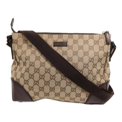 GUCCI 帆布Shoulder Bag銀扣肩背袋