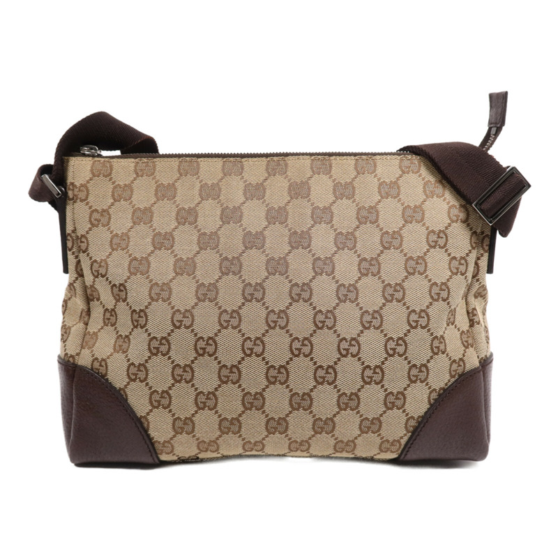 GUCCI 帆布Shoulder Bag銀扣肩背袋-1