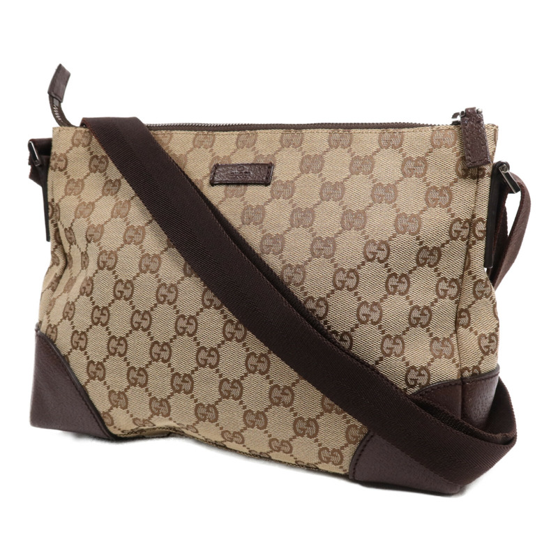 GUCCI 帆布Shoulder Bag銀扣肩背袋-2