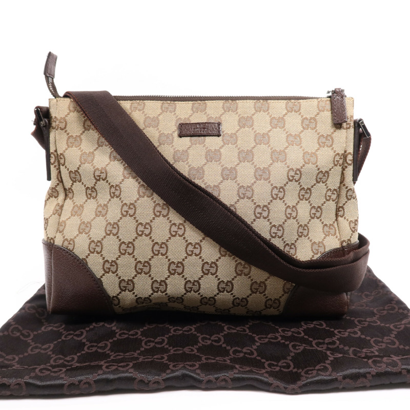 GUCCI 帆布Shoulder Bag銀扣肩背袋-9