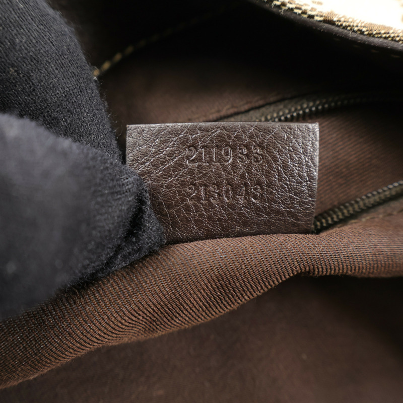 GUCCI 帆布GG Web Hobo金扣肩背袋-11