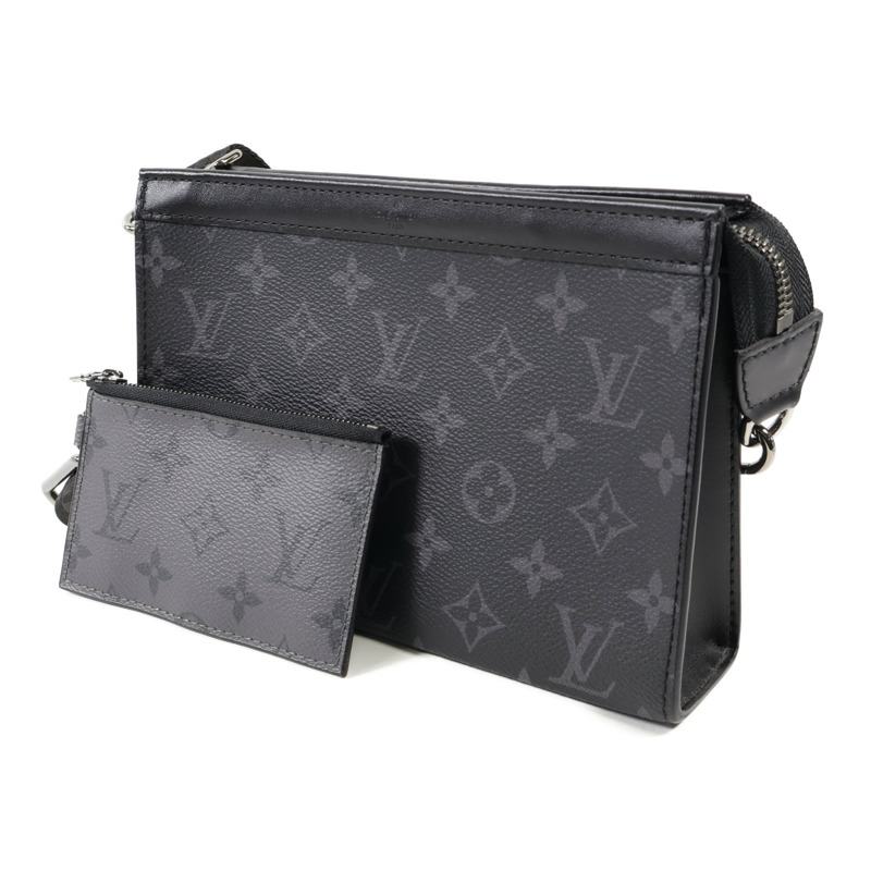 LOUIS VUITTON Monogram Eclipse Gaston銀扣肩背袋-2