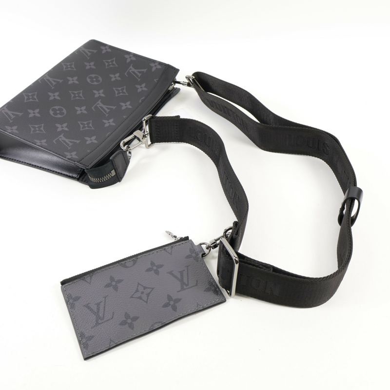 LOUIS VUITTON Monogram Eclipse Gaston銀扣肩背袋-4