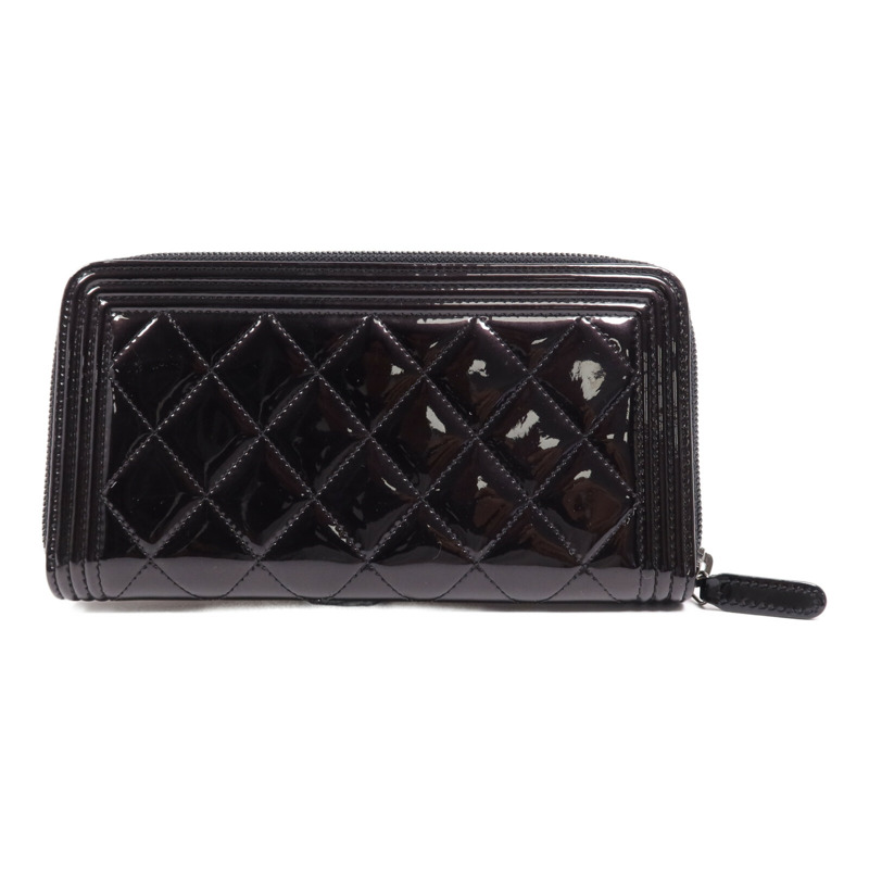 CHANEL 漆皮皮革Long Wallet銀扣長錢包-1