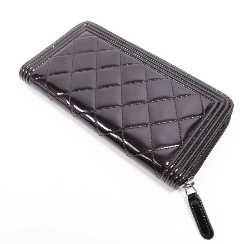 CHANEL 漆皮皮革Long Wallet銀扣長錢包-4