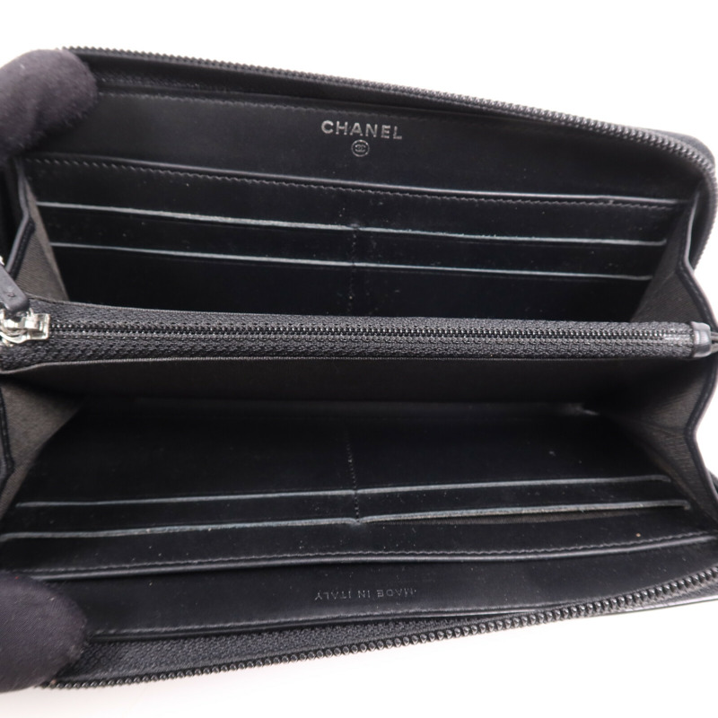 CHANEL 漆皮皮革Long Wallet銀扣長錢包-7