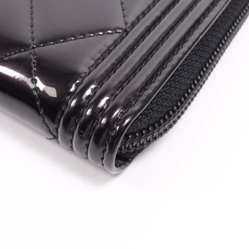 CHANEL 漆皮皮革Long Wallet銀扣長錢包-11