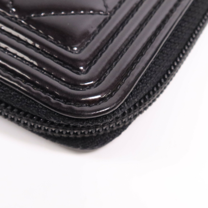 CHANEL 漆皮皮革Long Wallet銀扣長錢包-13