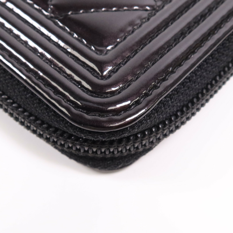 CHANEL 漆皮皮革Long Wallet銀扣長錢包-14