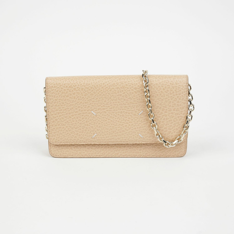 MAISON MARGIELA S56UI0147 縫線鏈條皮夾斜背包-0