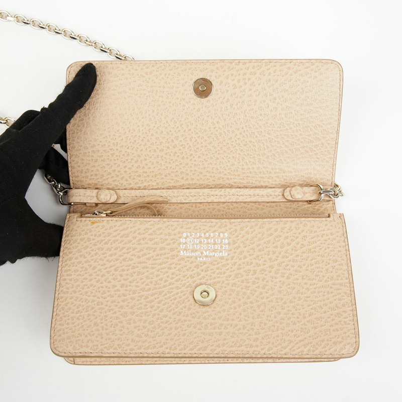 MAISON MARGIELA S56UI0147 縫線鏈條皮夾斜背包-5