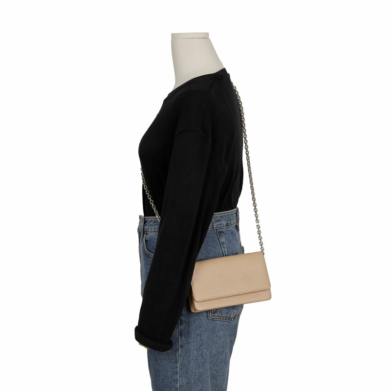 MAISON MARGIELA S56UI0147 縫線鏈條皮夾斜背包-8